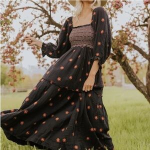 Free People Dahlia Embroidered Maxi Dress 🌸